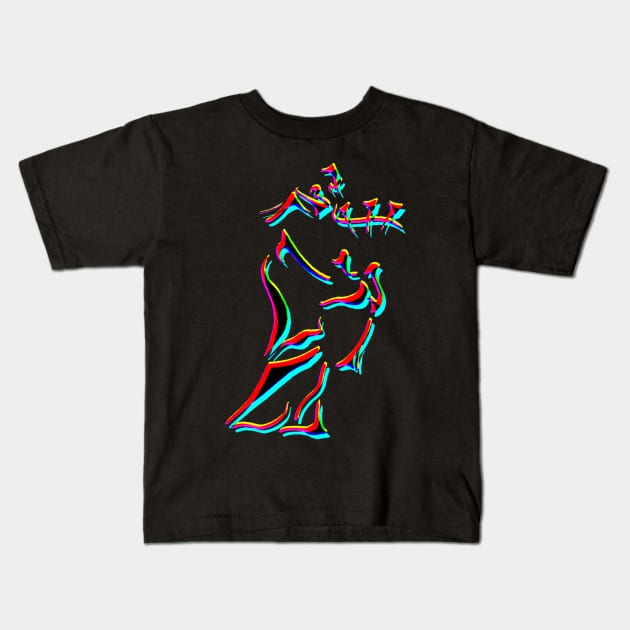 Psychedelic Bagpiper Kids T-Shirt by Lonely_Busker89